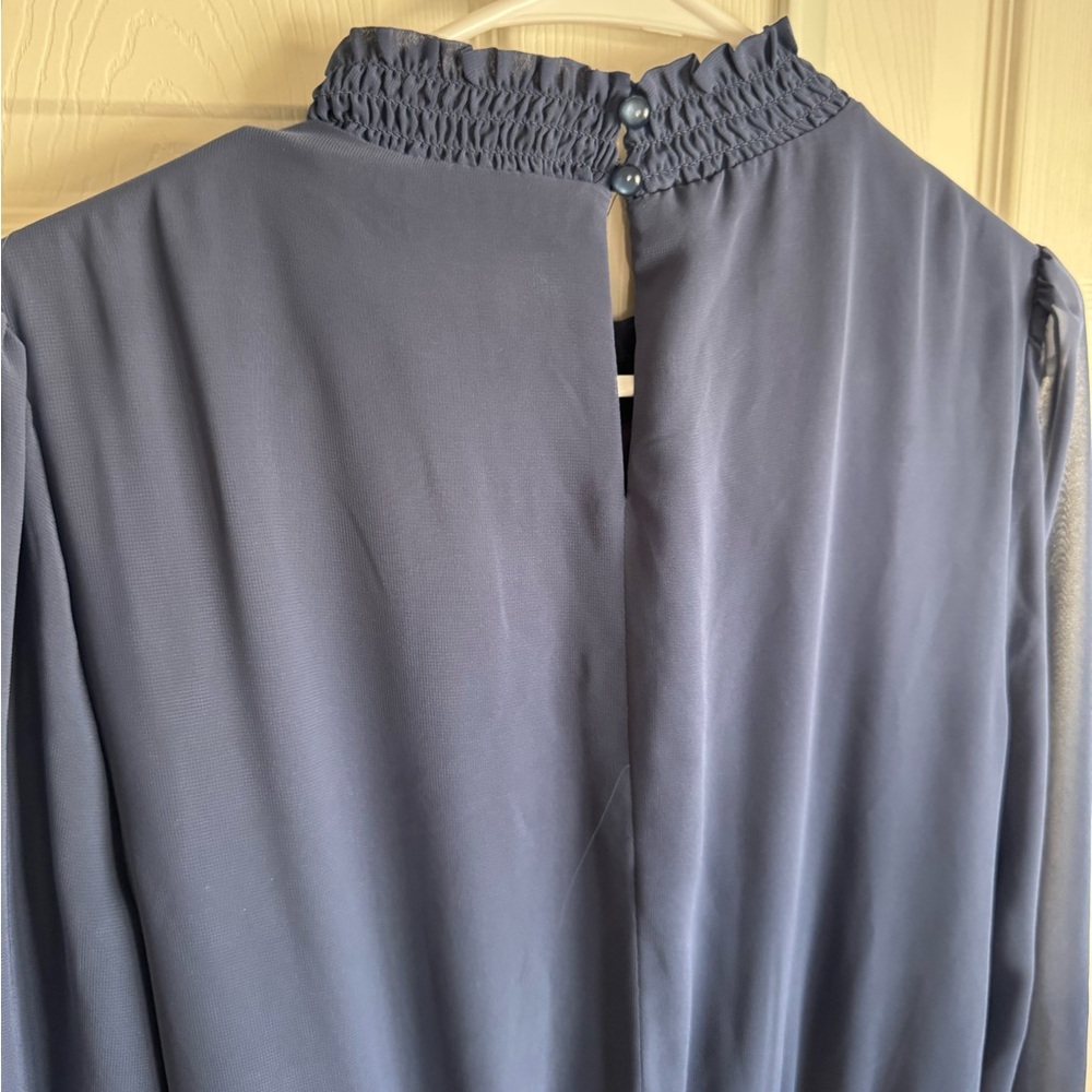 Nine West Navy Long-Sleeve Belted Dress - Picture 8 of 9